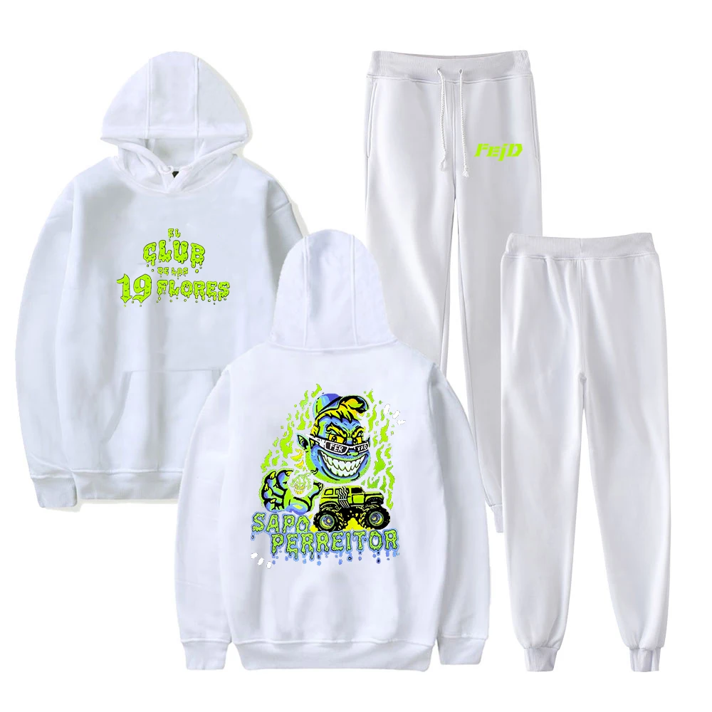 Feid Mor No Le Temas a la Oscuridad Album Hoodie Jogger Pants Two Piece Set Sweatshirts+Sweatpants 2024 Tour Women Men's Set