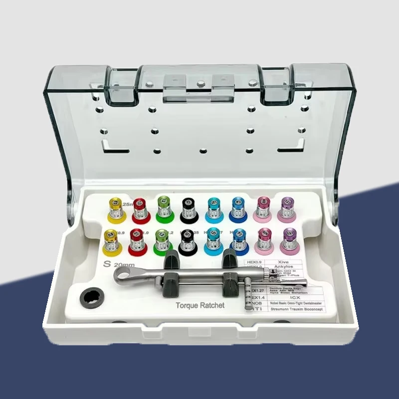 

Профессиональный комплект стоматологических динамометрических ключей, автоклавируемая отвертка для имплантатов из нержавеющей стали и ручная отвертка