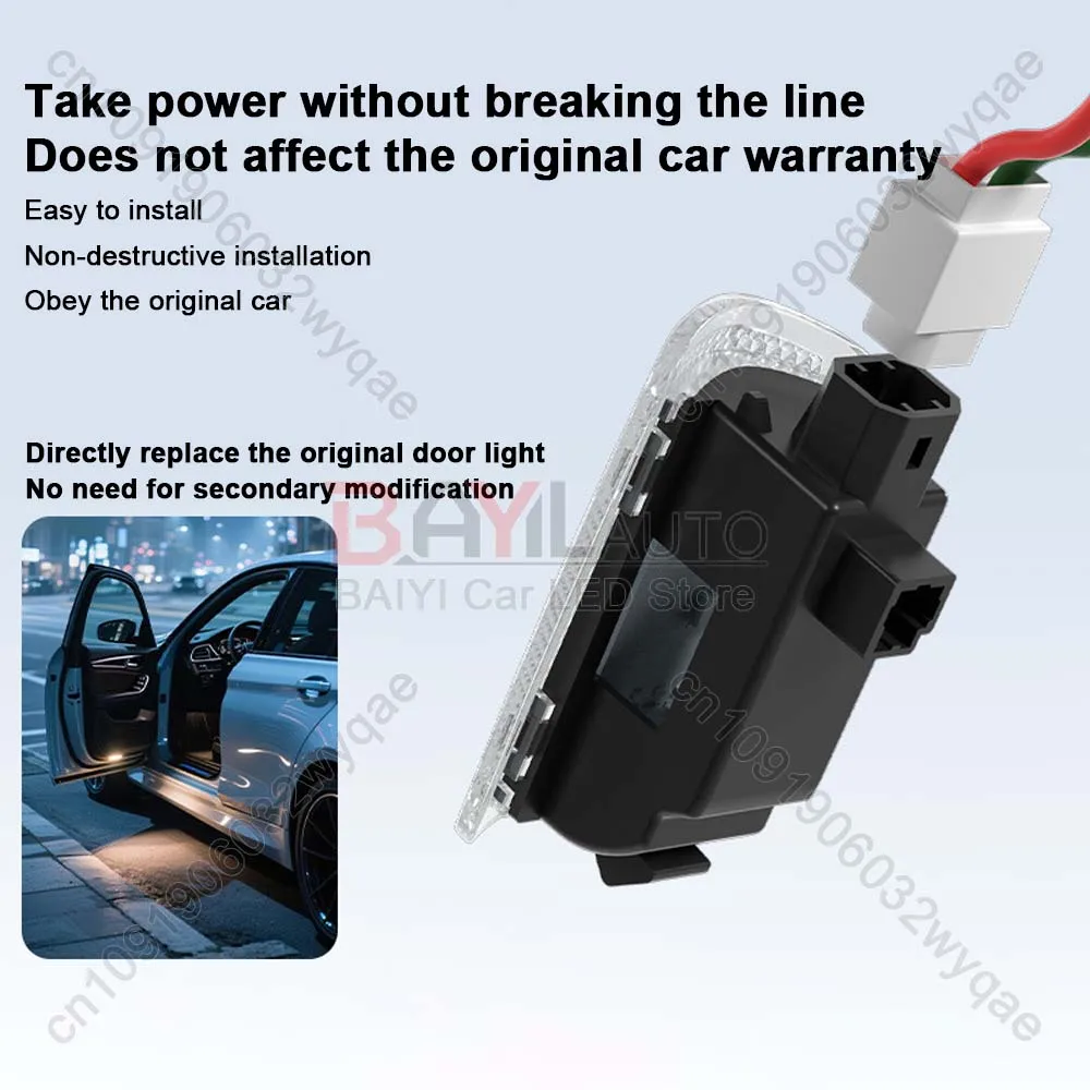 Personalizado para luz de bienvenida de puerta de coche Toyota, luz de suelo de ambiente de bienvenida dinámica con apertura de puerta de coche, iluminación de advertencia de coche