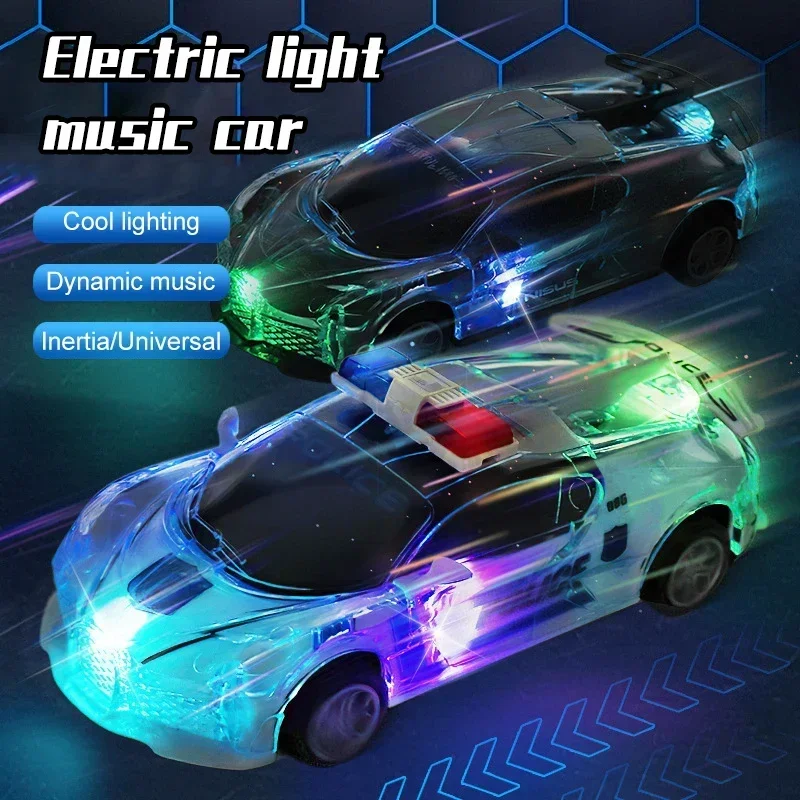 New Cool And Luminous Children's Toys Universal Car Music Sports Car Police Car Model Electric Children's Toys Gifts