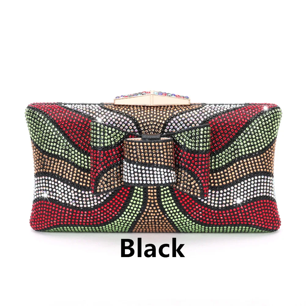 

Dinner Gold Shiny Hot Diamond Color Matching Bow Diamond Party Женский клатч с замком Pochette Soirée Femme Mariage Botega Venta