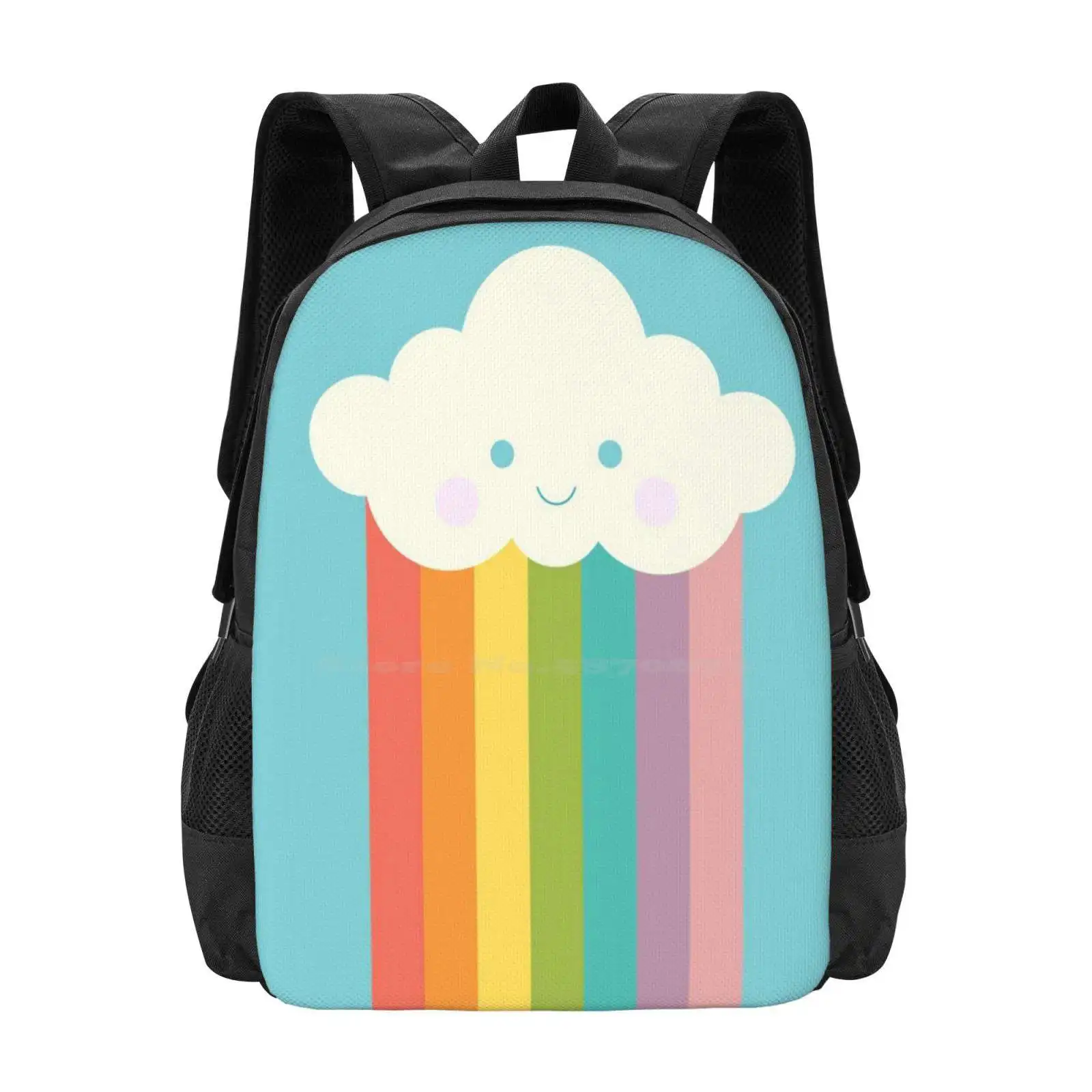 Proud Rainbow Cloud Large Capacity School Backpack Laptop Bags Rainbow Pride Proud Minimalism Pop Art Blue Orange Pink Green