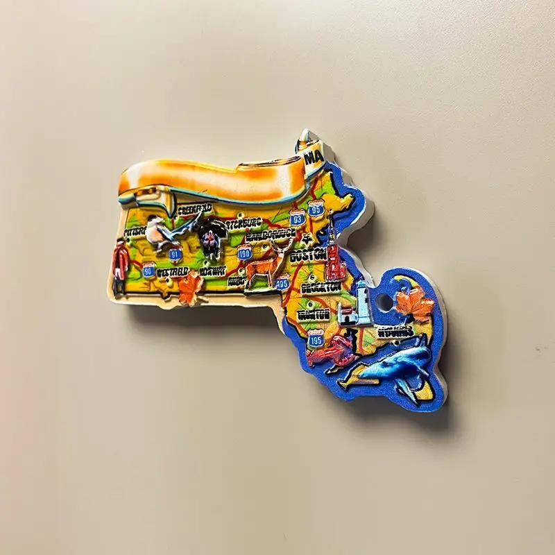 

American Abstract Hot-Selling Map Home Decoration 3D Painted Magnetic Fridge Magnet World Travel Souvenir