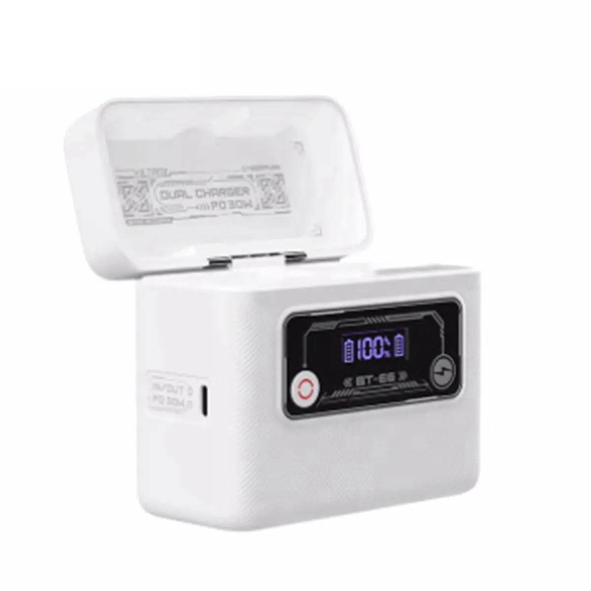 A26Z Camera Battery Charging Case 30W Bi-Directional Fast Charging Portable Power Bank Charger Box for LP-E6