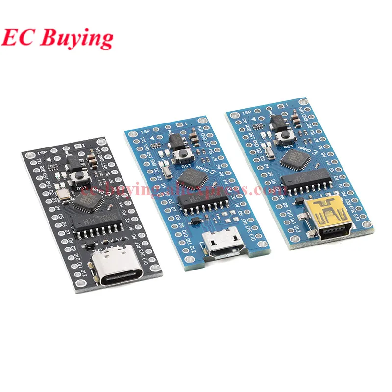 1-10 szt. Nano V3.0 Mini Type-C Micro USB ATmega168P ATmega328P MCU Płytka Rozwojowa CH340 16Mhz Ulepszony Moduł dla Arduino