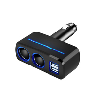 12V-24V Car Cigarette Lighter Socket Splitter Plug LED Auto Sockets Adapter USB Car Charger For Mobile Phone MP3 DVR Accessories