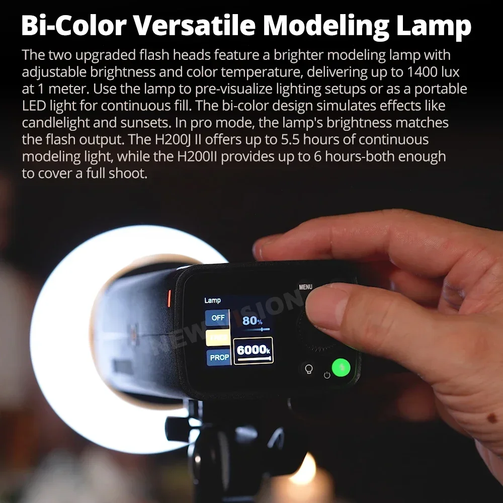 Gx AD200Pro II AD200Pro AD200 Flash 0.01-2.1s Recycle Time 5600±200K Multiple Power Levels for Studio Location Photography