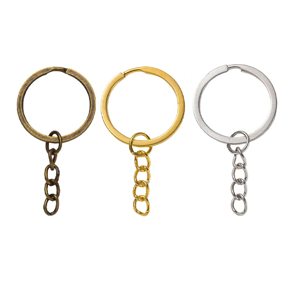 5Pcs/Lot Gold Color Key Chain Key Ring Round Split Keyrings Keychain Pendants For DIY Jewelry Making Christmas Gift Wholesale