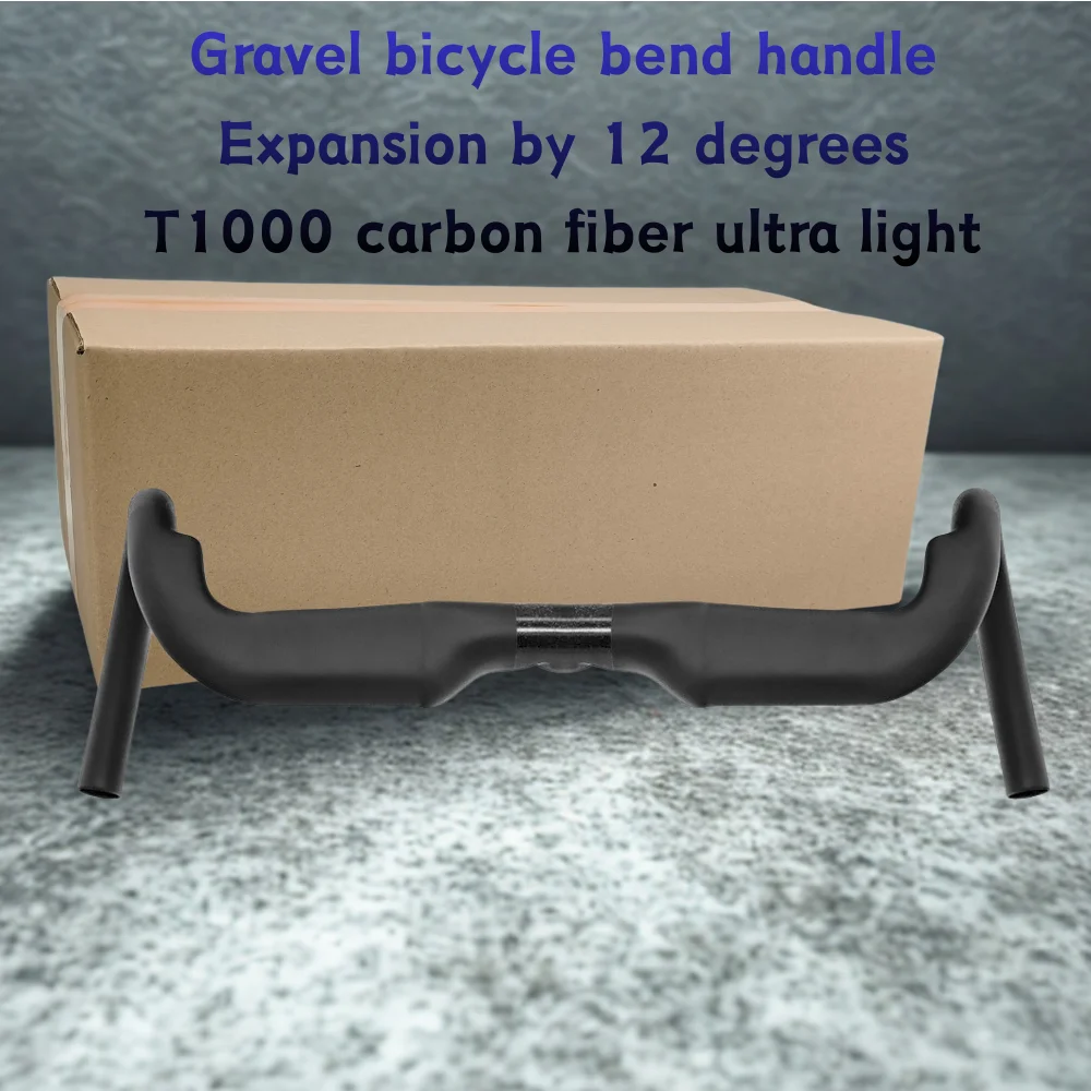 Full Carbon Fiber Road Bike Handlebars with 12° Extension for External Routing, Road Bike Bends, Bike Windbreak Split Handlebars