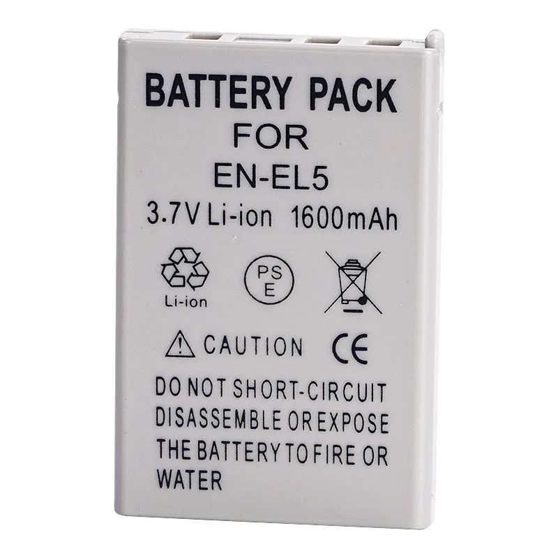 Batería de EN-EL5 de 1600mAh para Nikon COOLPIX P500 P510 P520 P530 P100 P50 P60 P80 P90, repuesto de iones de litio recargable