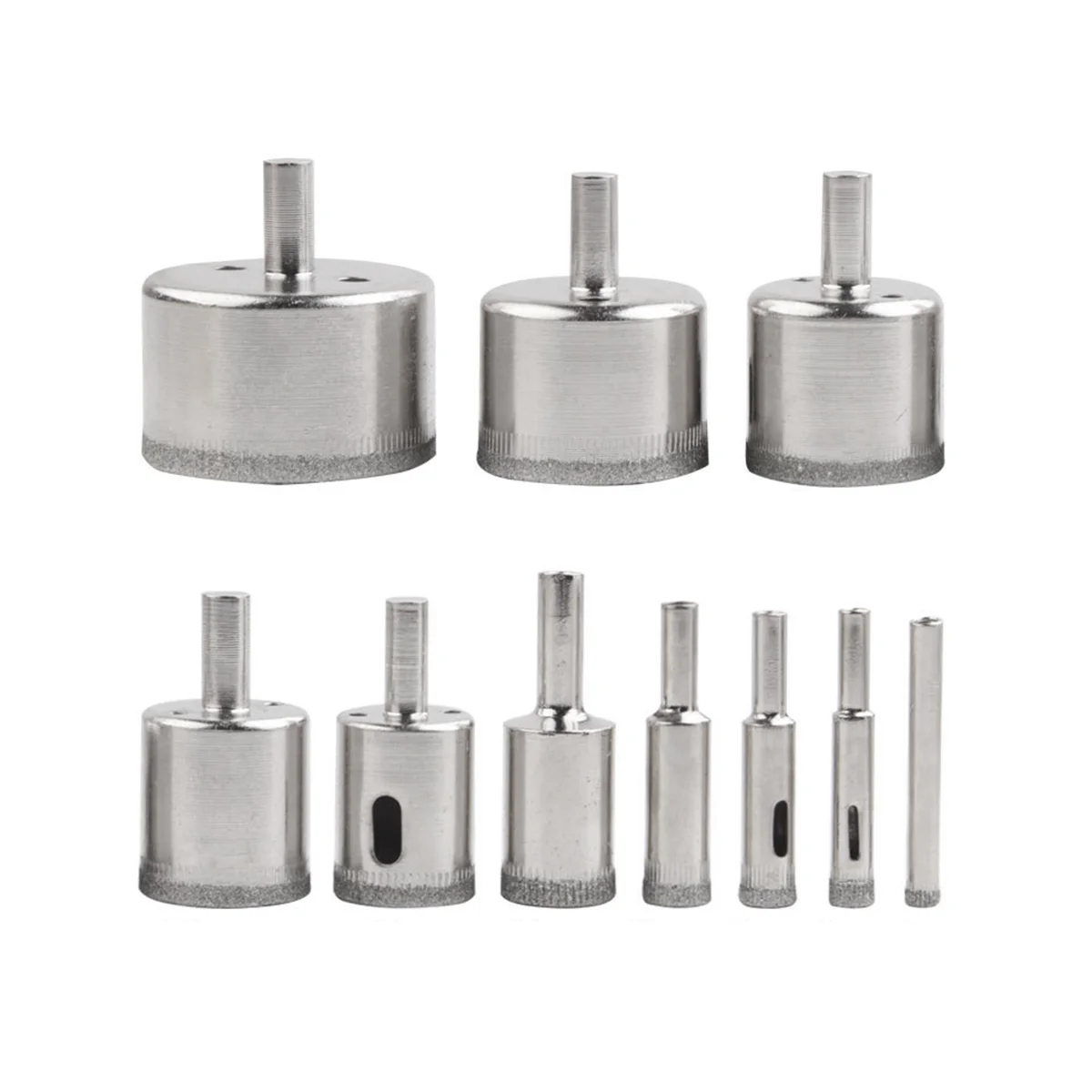 

Diamond Drill Bits Set 10PC Diamond Hole Saw Set Glass Drill Bit for Ceramic Tile Porcelain Marble Granite Stone Bottles