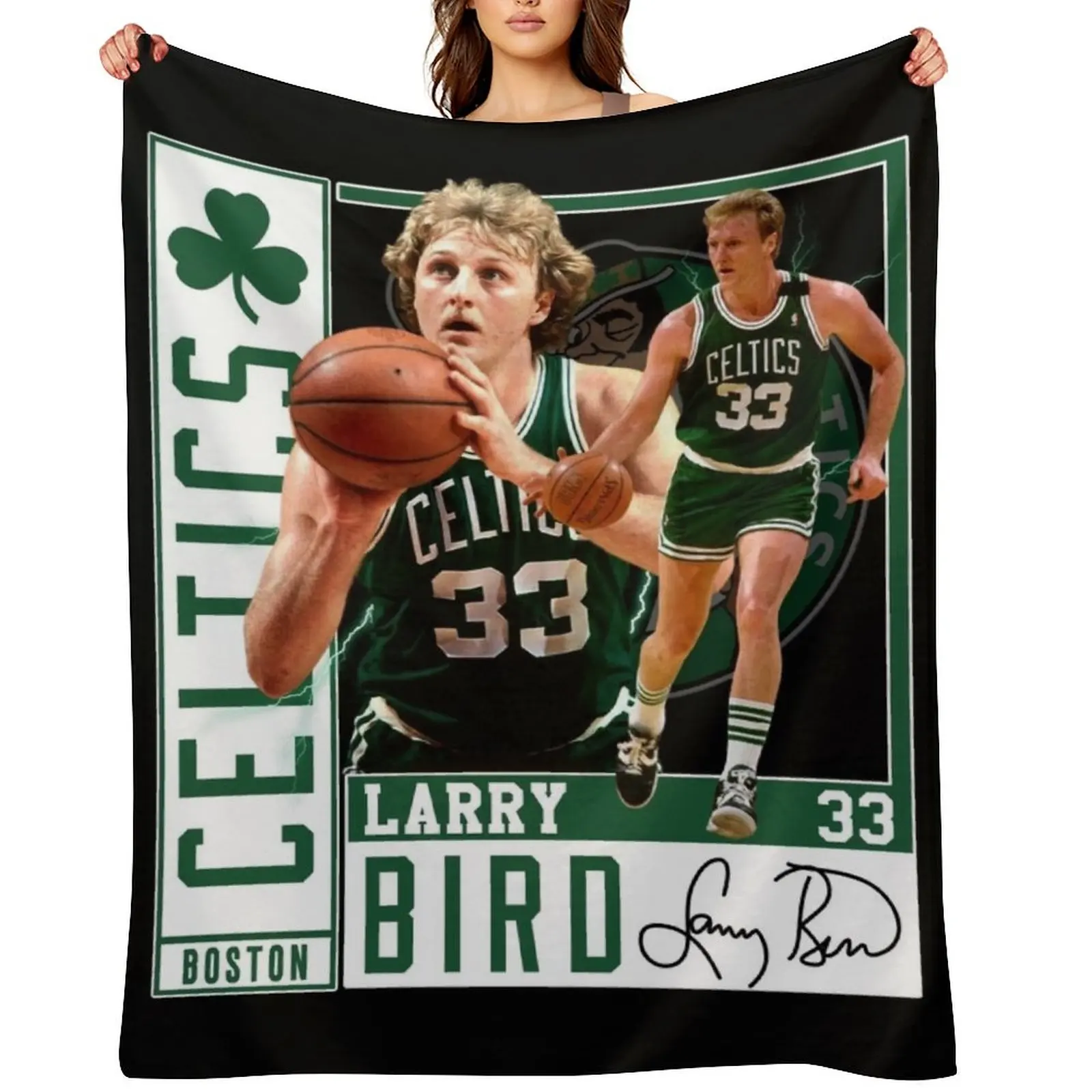 

Larry Bird Larry Legend Air Bird Basketball Signature Vintage Retro 80s 90s Bootleg Rap Style Throw Blanket Nap Blankets