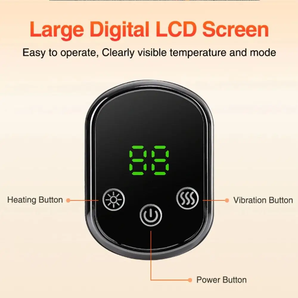 

3 Vibration Modes Electric Neck Heating Pad Soft 5 Levels Heated Electric Neck Massager Rechargeable LCD Screen Heated Neck Wrap