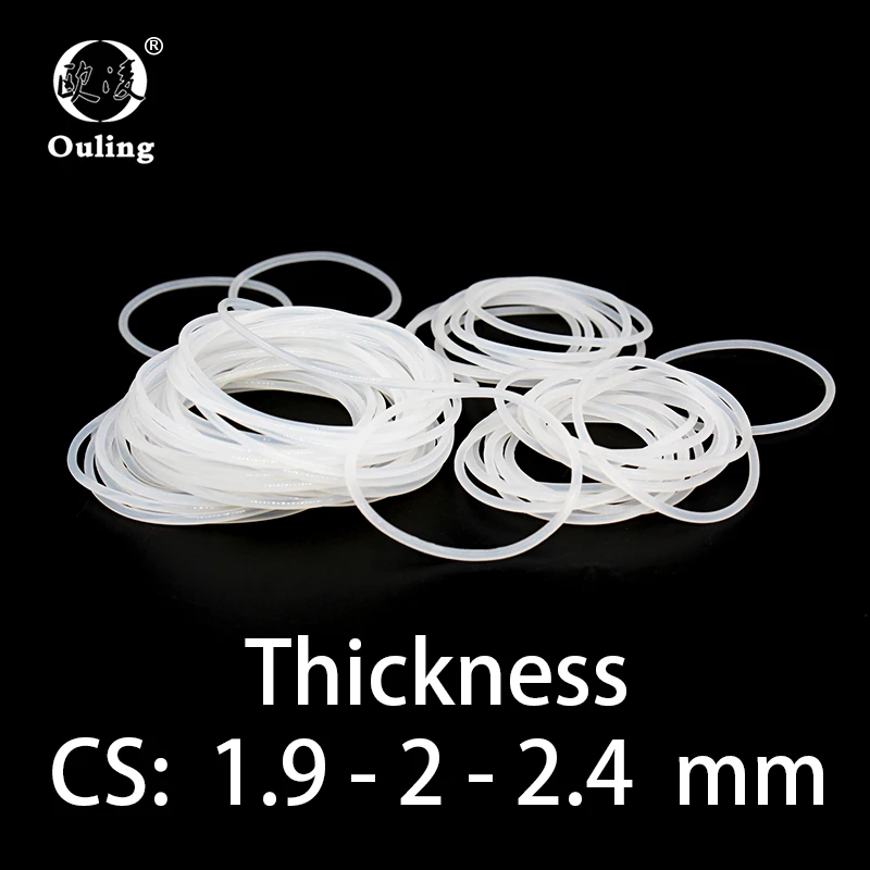 O-ring O grubości 1.9/2/2.4mm CS silikonowe VMQ uszczelnienie odporna na wysokie temperatury uszczelka gumowy pierścień kompletny w specyfikacji