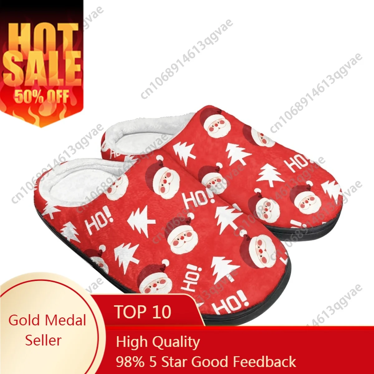 Merry Christmas Gift Santa Claus Snowflake Gift Home Cotton Slippers Mens Womens Teenager Plush Bedroom Keep Warm Custom Slipper