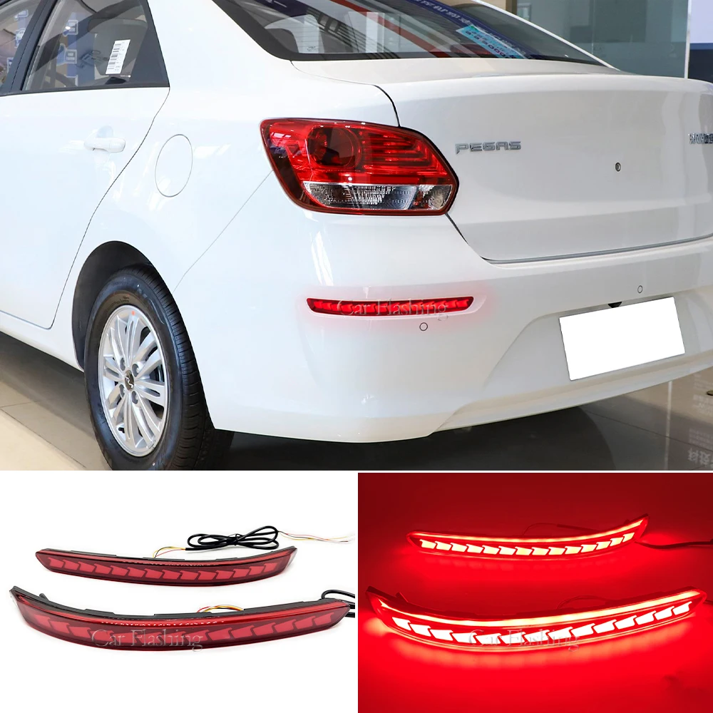 Rear Reflector For KIA PEGAS Soluto 2017 2018 2019 2020 2021 2022 2023 LED Rear Bumper Light Fog Lamp turn signal Brake Light