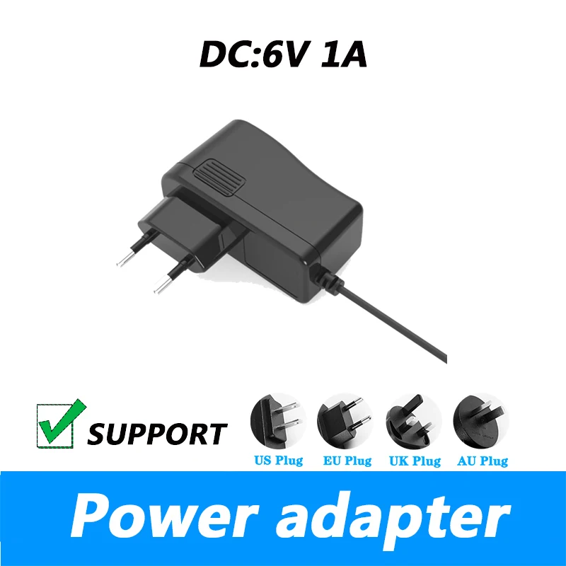 

DC 6V 1A Power Adapter Toilet Dry Battery Sphygmomanometer Power Cord UK Plug AU Plug 5.5*2.1MM Power Supply