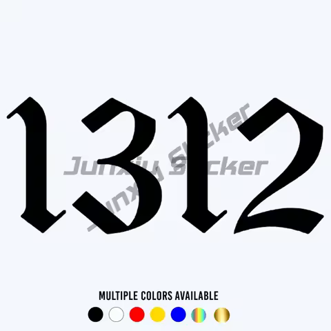 Funny Vinyl Decal Number 1312 Car Sticker Waterproof Stickers on Truck Bumper Rear Window