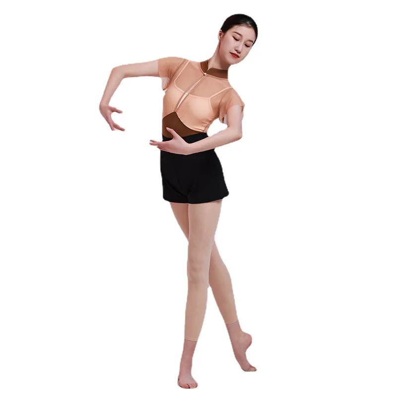 New Ballet Leotard For Woman Sexy Swimsuit Mesh stand collar Gymnastics Leotard Fairy Ballerina Dancing Wearing Leotard