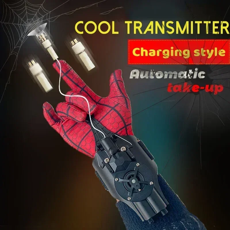 Anime Spider Man Figure Web Shooters Wrist Launcher Device Kids Toys Cosplay Costumes Accessories Props Spider-Line Gift Kid