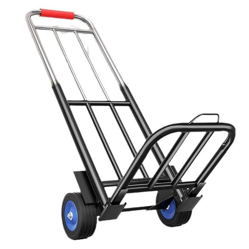 stainless-steel-hand-pulled-shopping-cart-waste-disposal-vehicle-load-king-elderly-people's-vegetable-buying-small-trailer
