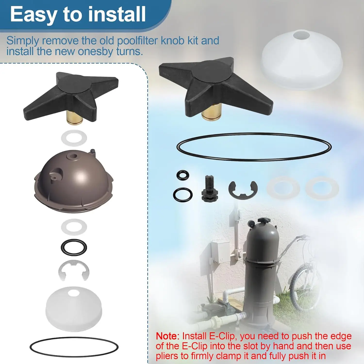 For Hayward CX900G Filter Knob Kit Pool Filter Repair Replacement Kit with Iron Parts CX900DA 5 Piece Set