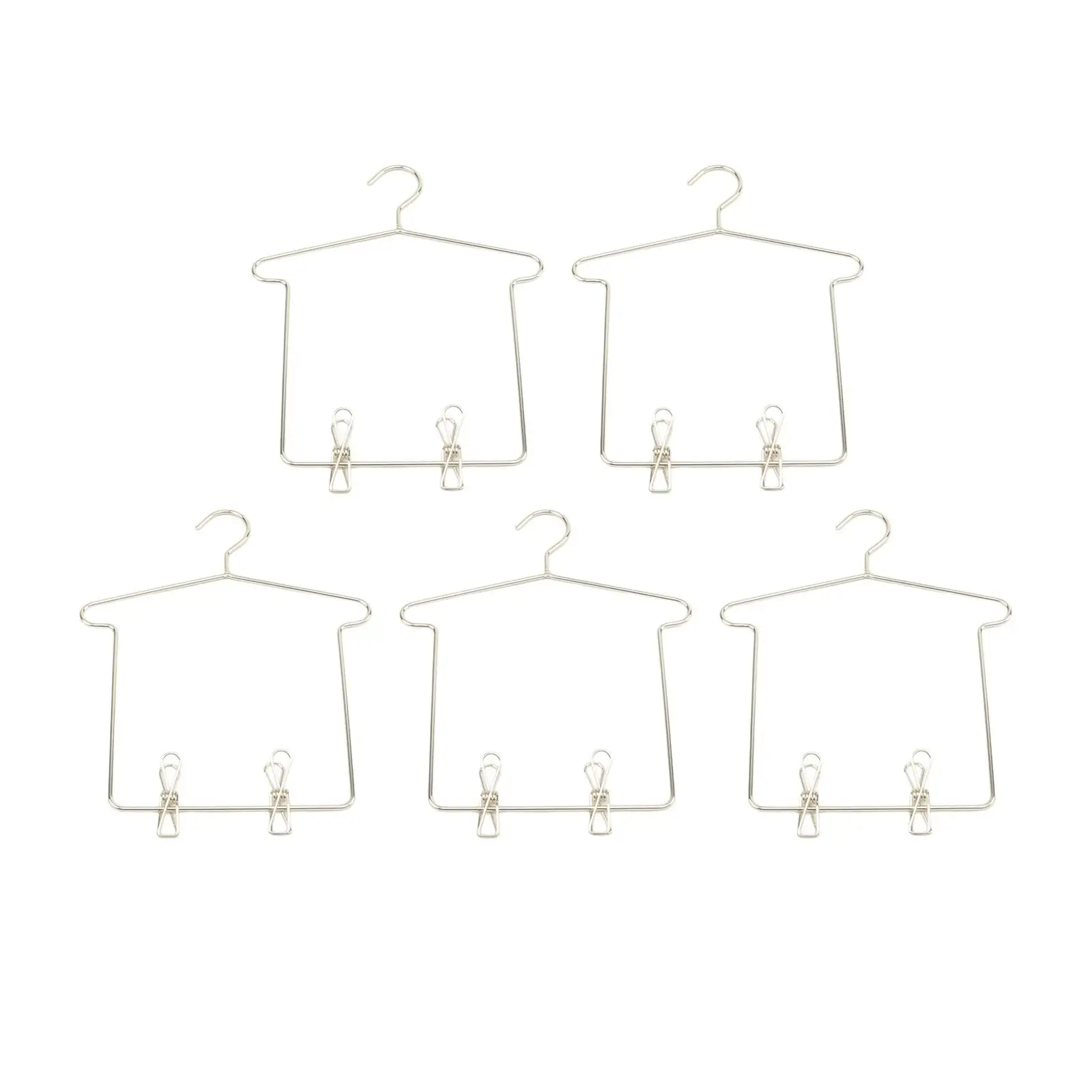 Mini Dollhouse Hanger Metal Clothes Rack for 1/3 BJD Dolls Wardrobe Furniture Vintage Style Decor Accessories Pretend Play Toy