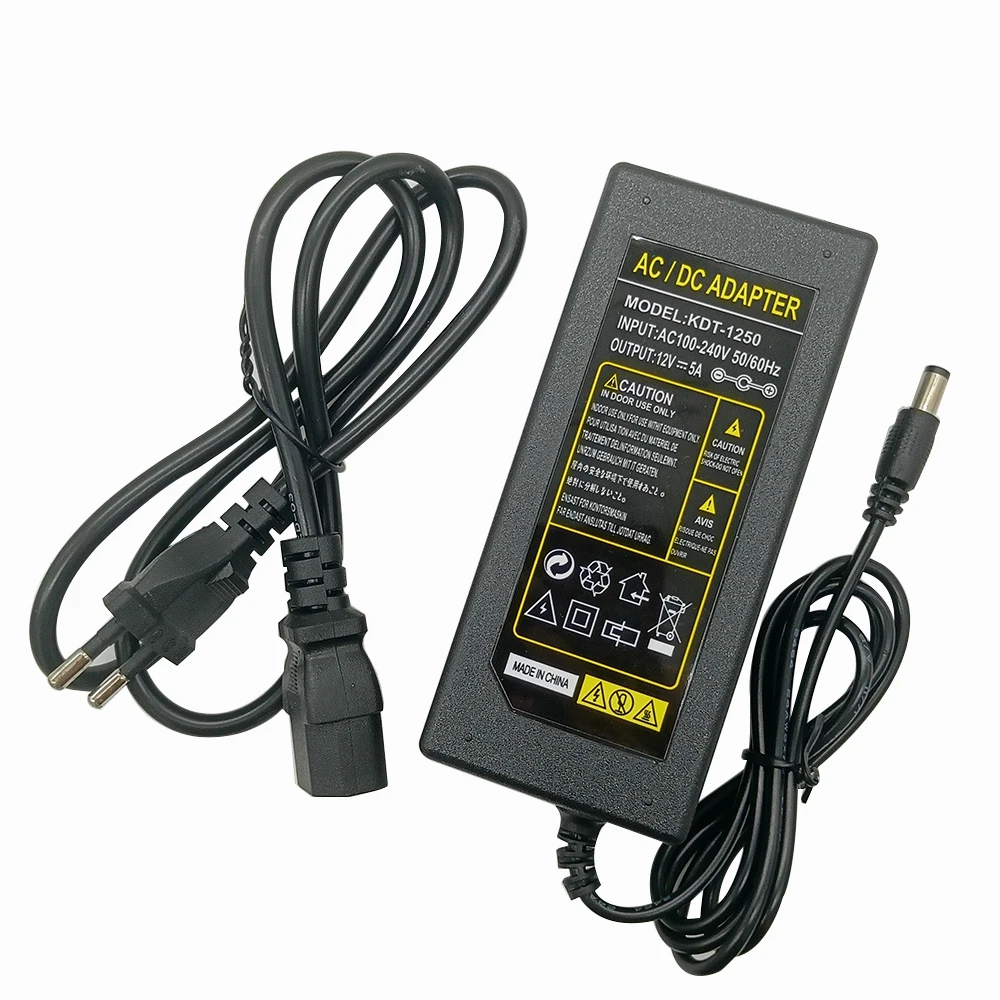 2pcs 12V5A 12V 5A AC100V-240V 60W LED power adapter LED light Power Supply Adapter Transformer for Imax LED strip 5050 2835 real
