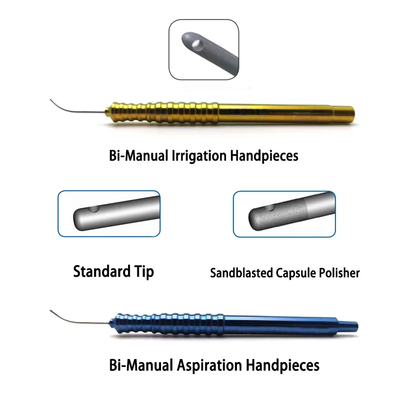 Bi-Manual Irrigation Handpieces Bi-Manual Aspiration Handpieces Capsule polisher bimanual irrigation aspiration Hi Eye