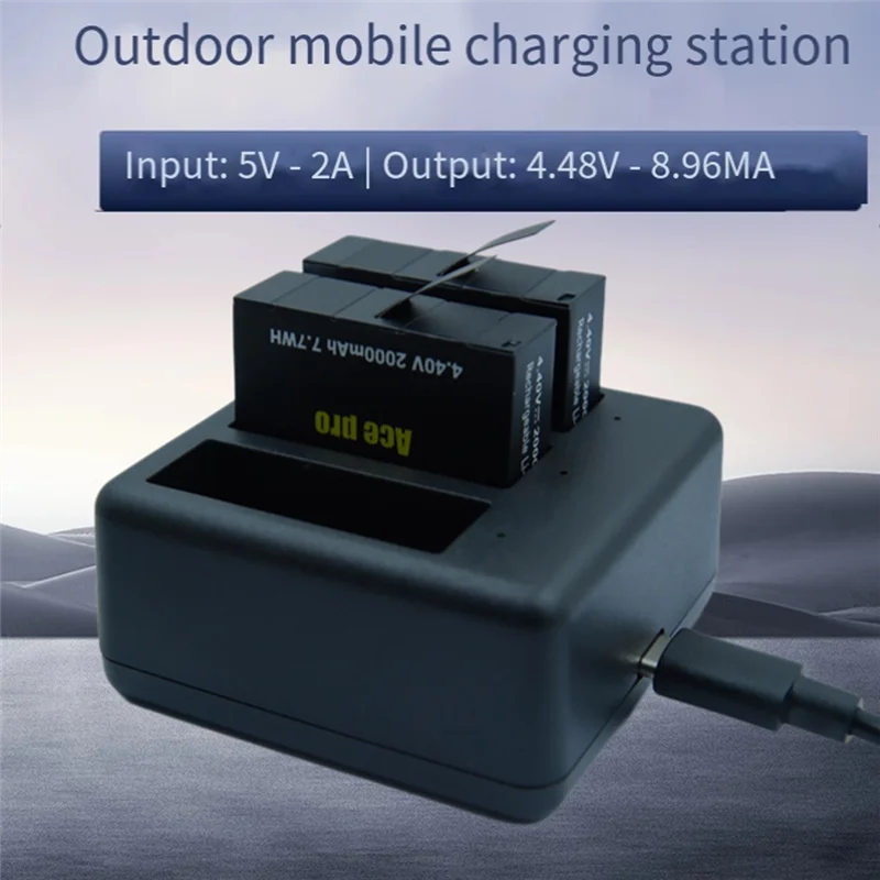 FFYY-voor Insta360 Ace Pro digitale camera batterijoplaadstandaard met drie opladers standaardoplader