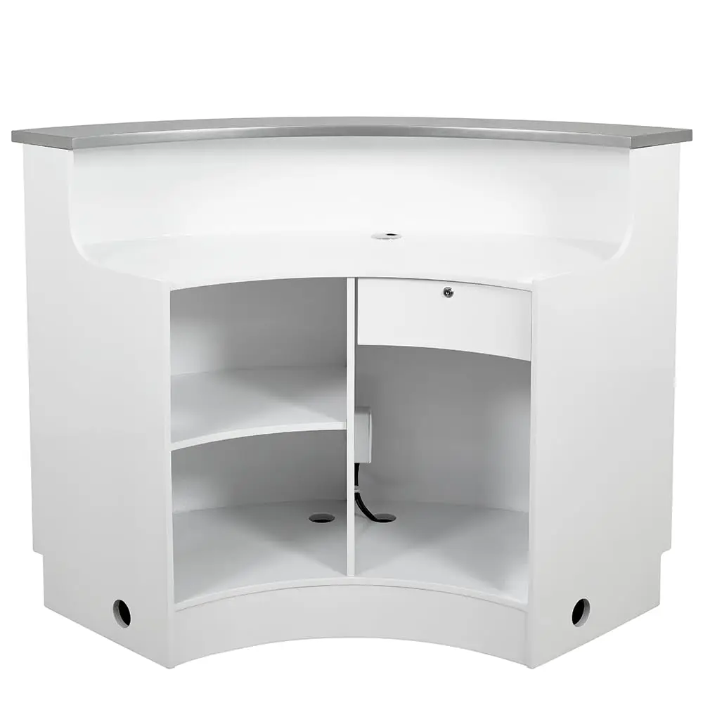 Reception Desks,LED Illuminated Curved Reception Desk Reception Area Counter Round,39.37