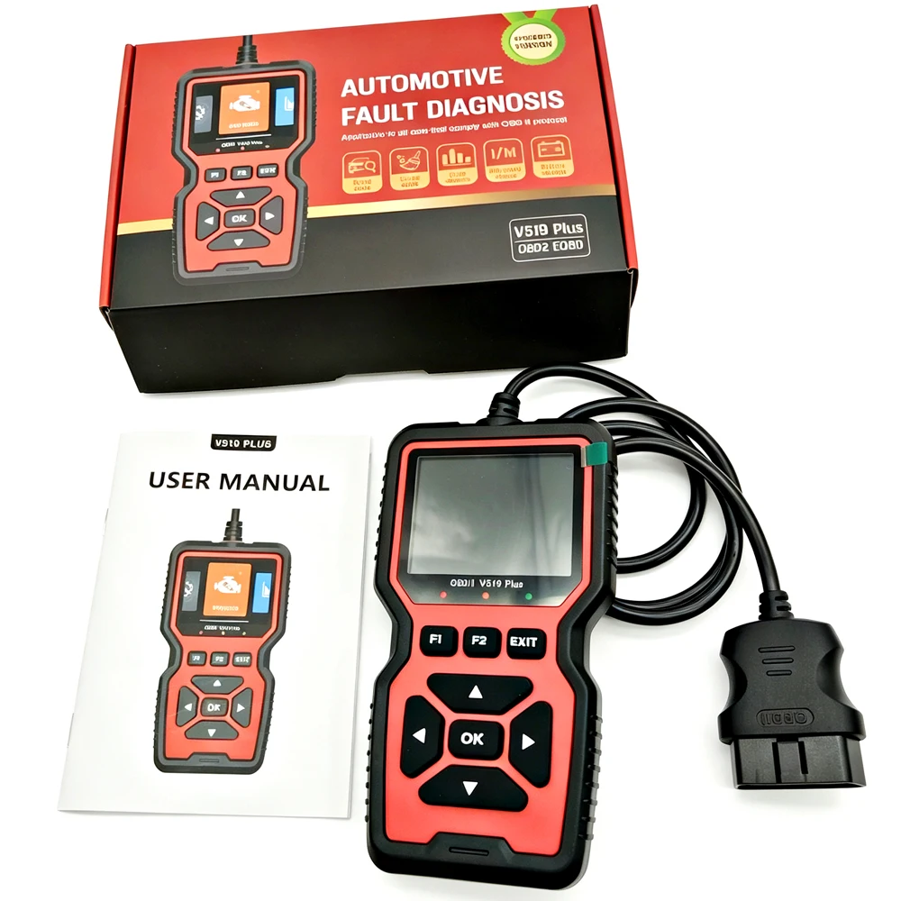V519 PLUS Car OBD II Diagnostic Scanner Vehicle Engine Fault Code Reader Real Time Voltage Test Auto Scan Diagnostic Tool