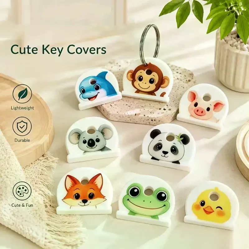 6Pcs/12Pcs Flexible Silicone Anti Slip Key Caps Cover Set Soft Protectors Colorful Key Identifier For Home Car Office Keys