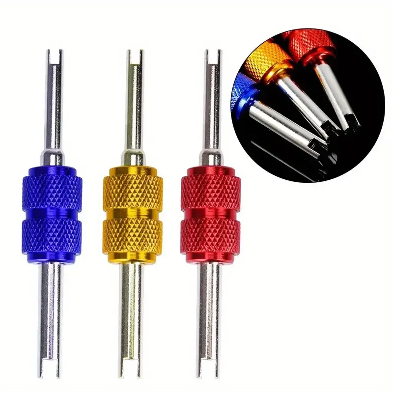 3Pcs Universal Dual Use Car Tire Valve Core Stems Remover Screwdriver Auto Truck Wrench Motorcycle Bicycle Wheel Repair Tool