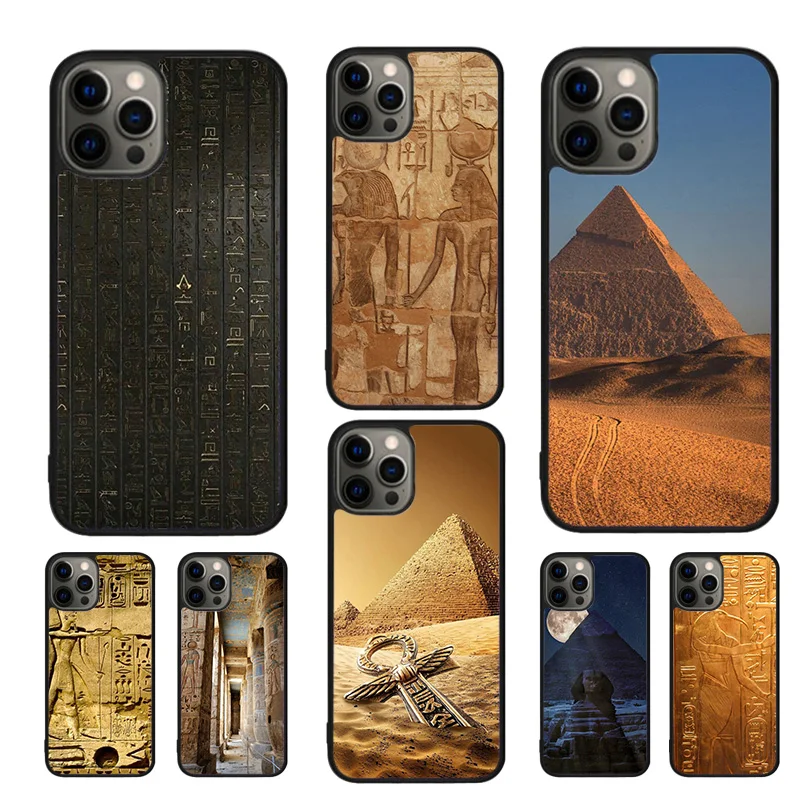 Ancient Egyptian Hieroglyphic Phone Case For iPhone SE2020 15 16 13 14 12 mini 11 Pro Max Coque For Apple 7 8 Plus 6 fundas