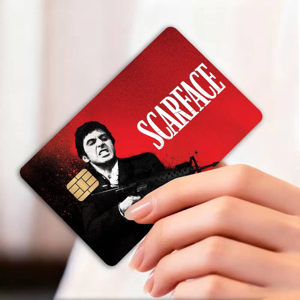 S-Scarface 1983 Film Game Film Cover Sticker Case for Small Chip Credit Debit Card Front Side