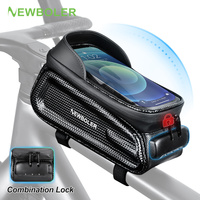 NEWBOLER 2L Bicycle Bag Combination Lock Cycling Top Front Tube Frame Bag Waterproof 7.5 Inches Touch Screen MTB Road Bike Bag