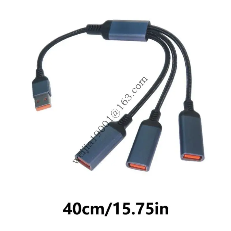 USB2.0 Multiport Splitter Cable 1 ذكر إلى 3 موسع للإناث للاتصالات المحسّنة وإدارة الأجهزة .H05A