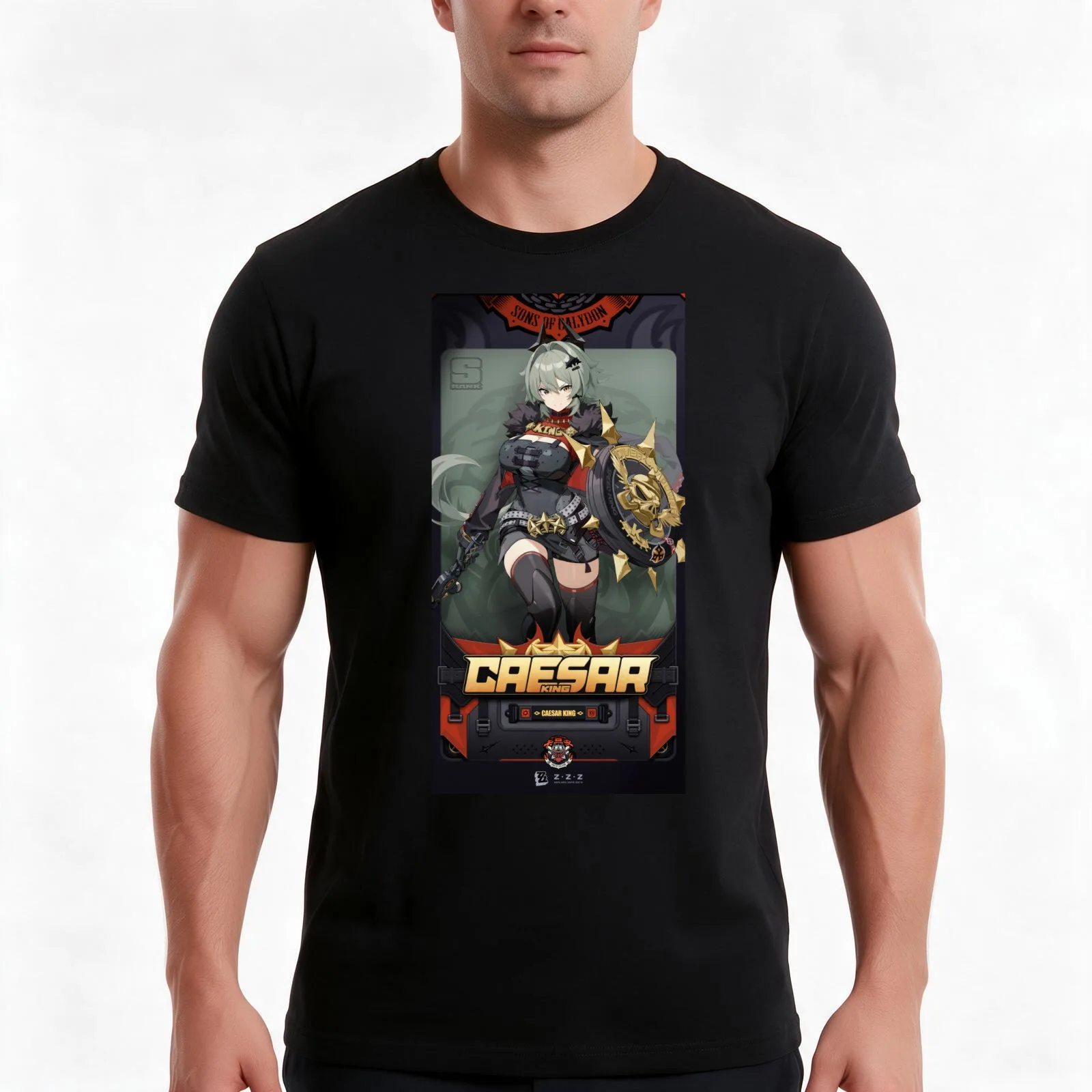 Caesar Official Poster, Zenless Zone Zero T-Shirt, Summer Casual Cotton Tee, Oversized Streetwear Tops, Vintage Graphic Print