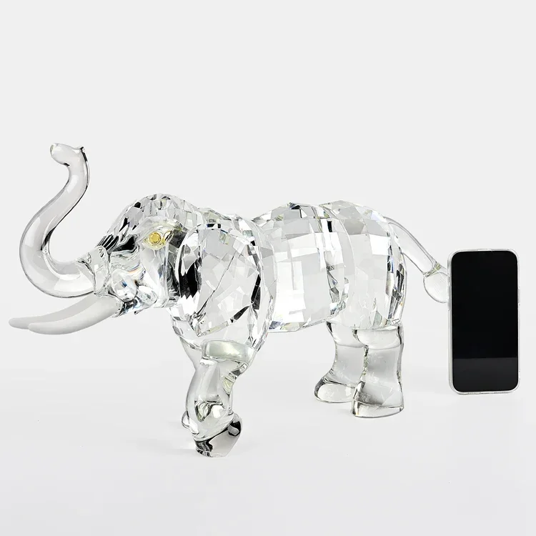 

Shining Fashion Modern Desktop Decorations big size crystal elephant souvenir crystal animal crafts