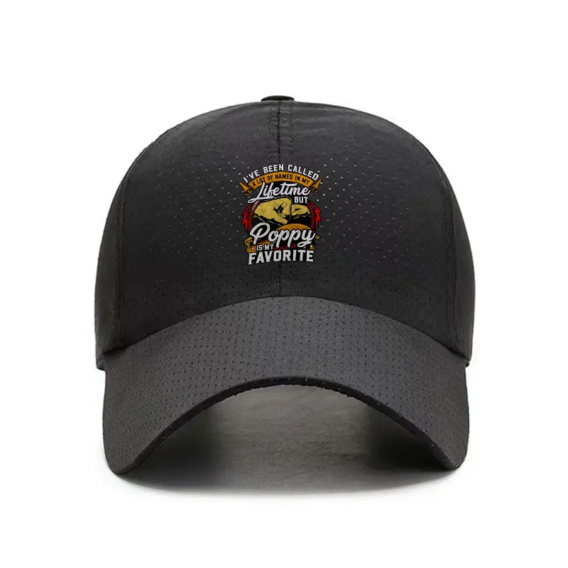 Poppy Lifetime Favorite Grandpa Quick Dry Baseball Cap Outdoor Sun Hat