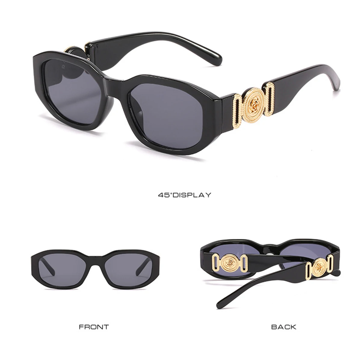 Neue kleine box sonnenbrille europäische und amerikanische trends kopf mit polygonalen brillen personal isierte muster sonnenbrille. – Detail 7