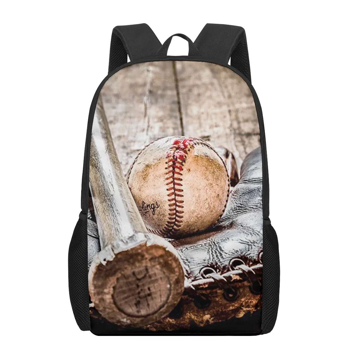 Mochila escolar de beisebol para meninos e meninas, mochila para crianças adolescentes, mochila de ombro casual, mochila de grande capacidade