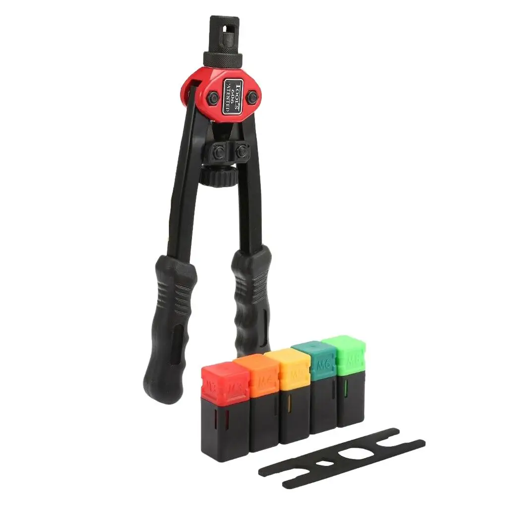 

Steel Hand Rivet Nut Riveter Kit Manual Double Handle Riveting Tool Set for M3 M8 Home Workshop Use
