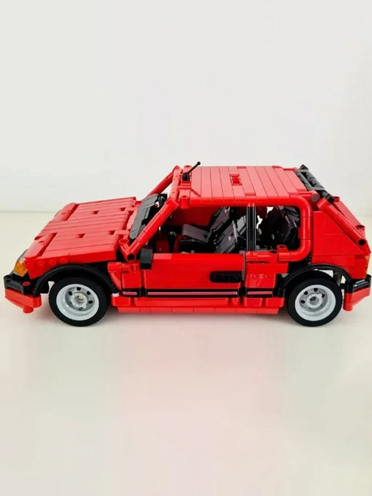 Nowy MOC- 109517   205 czerwona wersja Supercar Model zestaw do budowy klocki samoblokująca cegła zabawka edukacyjna prezent urodzinowy dla chłopca