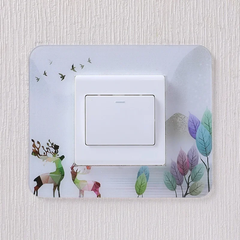 Pegatina para interruptor de enchufe acrílico con personalidad moderna, pegatinas de pared, decoración del hogar, decoración para sala de estar,