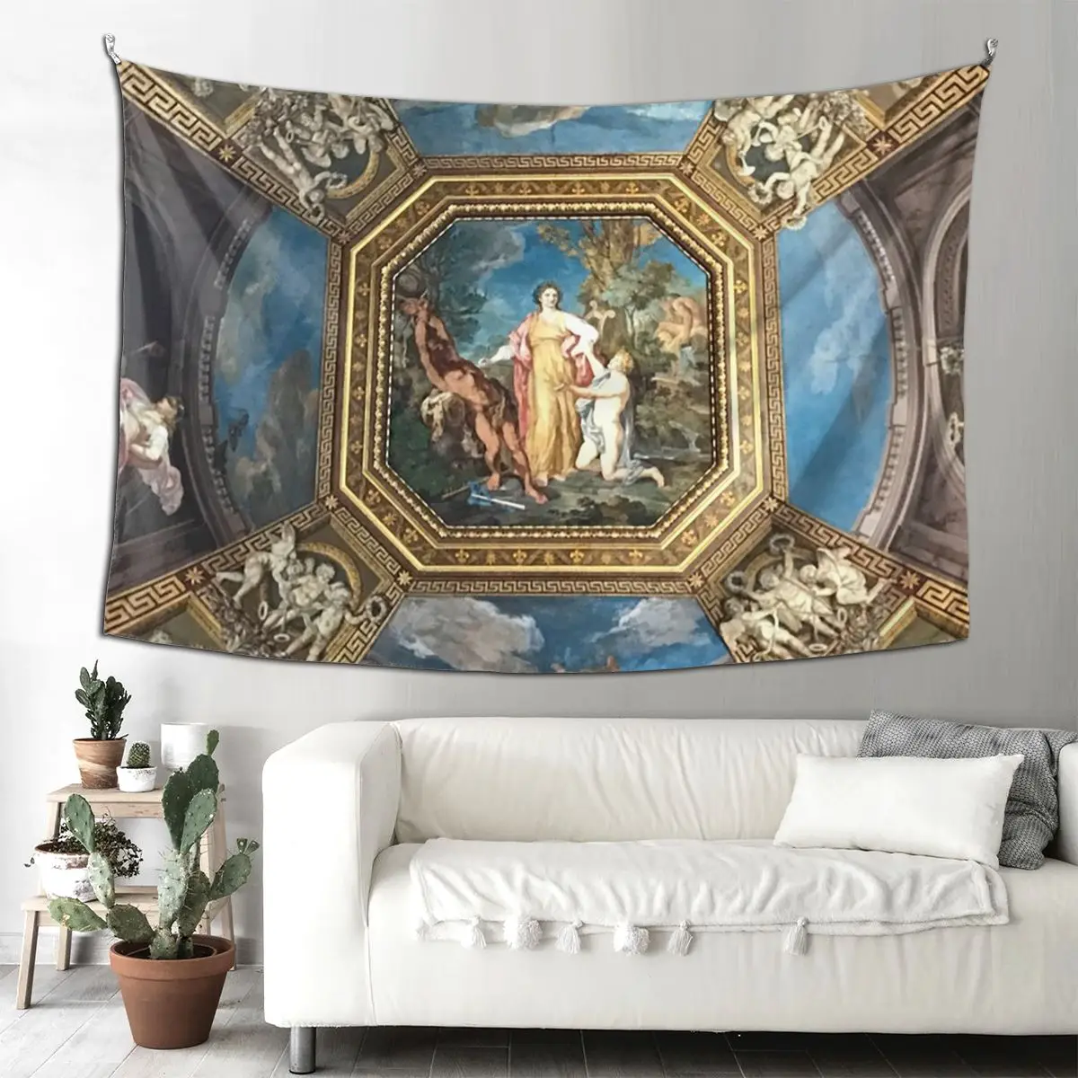 

Потолок, гобелен Vatican Musuem в стиле хиппи, настенный подвесной эстетический гобелен для украшения дома для гостиной, спальни, общежития