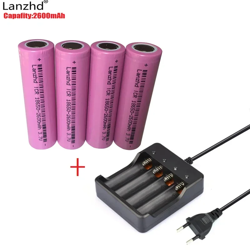 

18650 charger for 18650 And charger accumulator 18650 Rechareable batteries 2600mah Li-Ion battery together with charger 3.7v