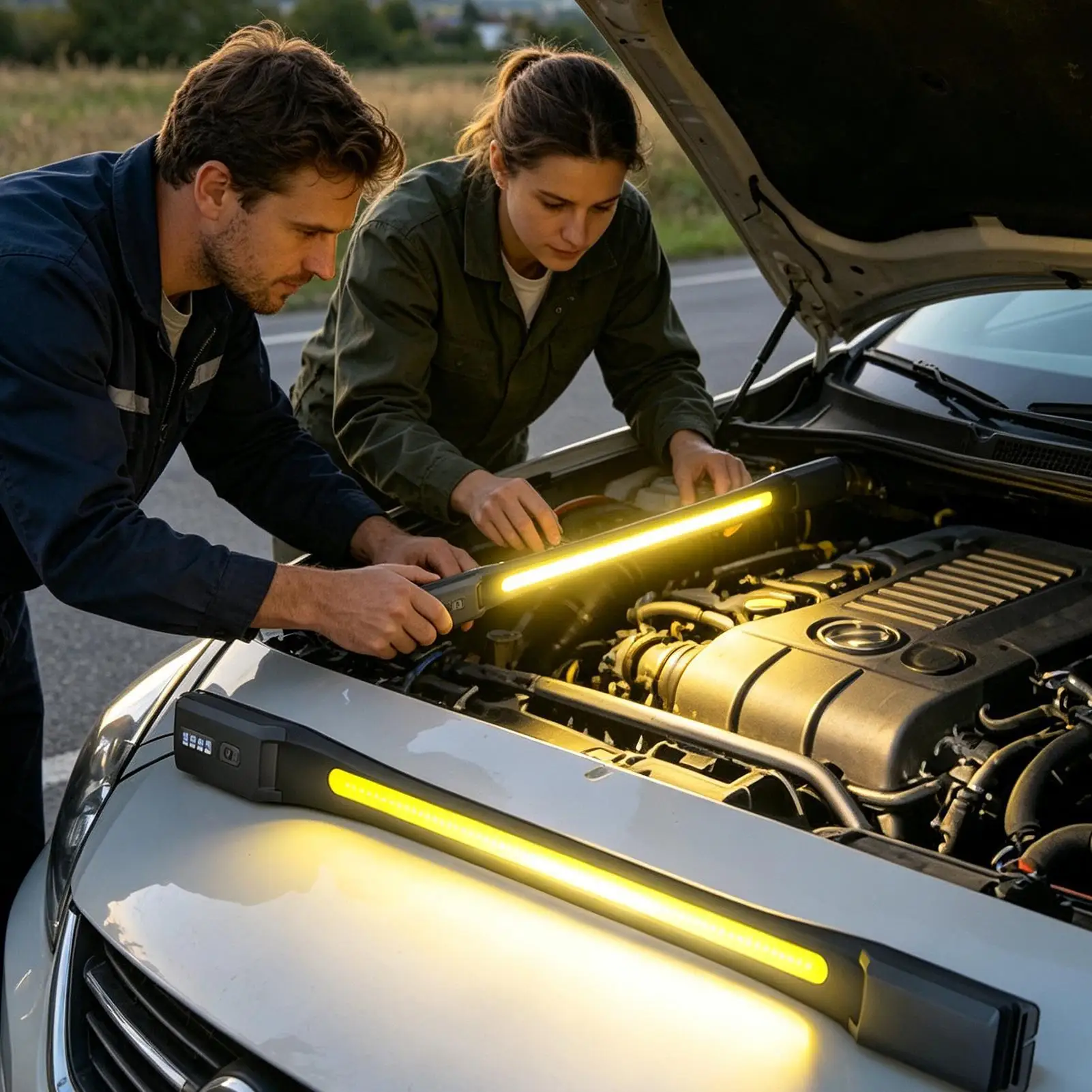 Magnetic Work Light Magnetic Rechargeable LED Automotive Work Light Bar For Auto Mechanic Technician Electrician Plumber