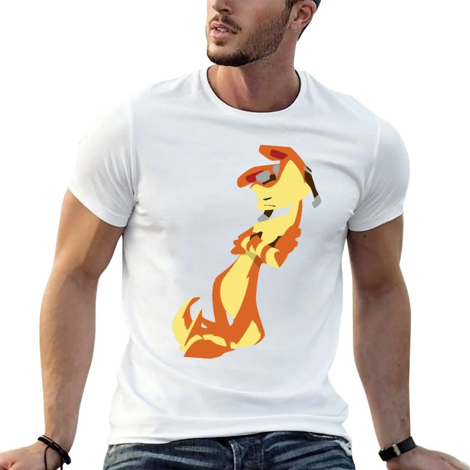 Camiseta Jak and Daxter-Daxter (variante sin ojos), camisetas con estampados, camisetas de anime para hombre, camiseta de algodón pesado